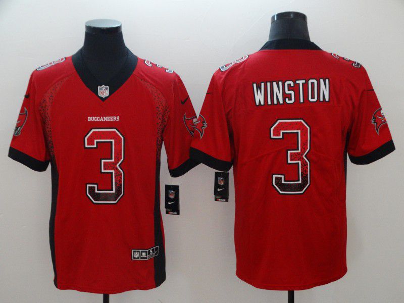 Men Tampa Bay Buccaneers #3 Winston Red Nike Drift Fashion Color Rush Limited NFL Jerseys